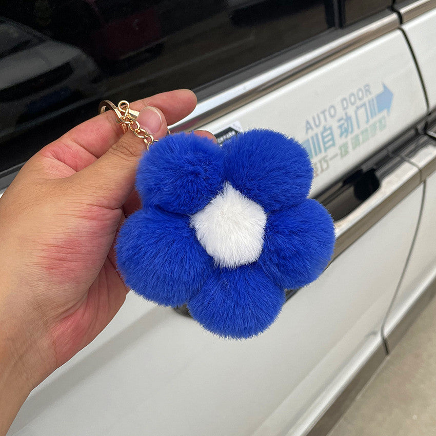 Wholesale Hairball Flowers Cute Plush Keychain